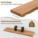 Floating Shelves for Wall Decor, Rustic Solid Elm Wood Live Edge Floating Shelves Wall Mounted, Wall Shelves with Invisible Bracket for Living Room Bathroom Bedroom Kitchen, 32 Inch Set of 2, Natural by CozyNest Decor