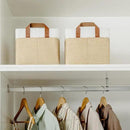 GRANNY SAYS Storage Baskets for Shelves, Closet Organizer Bins, Clothes Storage Bins with Metal Frame, Large Baskets for Organizing and Storage, Collapsible, Khaki, 2-Pack by CozyNest Decor