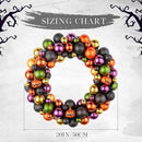JORNOY 20inch Large Halloween Ball Wreath with Ghost & Pumpkin Accents - Seasonal Orange/Black Wall Hanging, Front Door, Mantel, Porch Decor for Home by CozyNest Decor