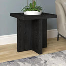 Henn&Hart 22" Wide Square Side Table in Natural Black, for Home, Living Room, Bedroom, Entertainment Room, Office by CozyNest Decor