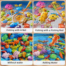 Magnetic Fishing Game Pool Toys for Kids 3-5, Water Table Bathtub Kiddie Party Toy with Pole Rod Net Plastic Floating Fish, Outdoor Toys for Boys Girls Kids Age 3 4 5 6 7 8 Year Old by TinyTreasures Baby Boutique
