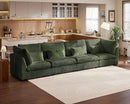 Oversized Modular Sofa, Extra Deep Cloud Corduroy Sectional Couch with Ottoman Chaise, Fluffy Chenille 4 Seater Sofa for Living Room, Villa (Basic 4 Seater, Corduroy Green) by CozyNest Decor