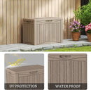 50 Gallon Plus Waterproof Outdoor Storage Bin Resin Deck Box for Patio, Poolside, and Garden, Lockable & UV-Resistant, Ideal for Small Spaces, Grey by GreenHaven Gardens
