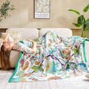 Summer Throw Blanket, 90"x98" Reversible Bohemian Flower Blanket, 100% Cotton Muslin Breathable Woven, Farmhouse Decorative Throw Blanket by CozyNest Decor