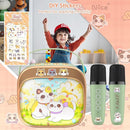 J&D Mini Karaoke Machine for Kids Adults, Portable Bluetooth Speaker with 2 Wireless Mics and Cat Sticker for Girls Boys Age 3–10 Birthday Gifts Princess Toys, Colorful LED, Green by TinyTreasures Baby Boutique