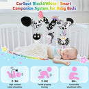 Spiral Car Seat Toys for Babies, 0-6 Months Stroller Pram Activity Hanging Toys High Contrast Black and White Sensory Toy, Newborn Soft Plush Travel Toy for Newborn Boys Girls Gift by TinyTreasures Baby Boutique