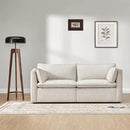 CHITA Sectional Modular Down Filled Loveseat Sofa, Comfty Feather Loveseat Cloud Couch, FSC Certified Modular Sectional Couch for Living Room, 80 inch Width,2 Seat Modular Sofa, Snow by CozyNest Decor