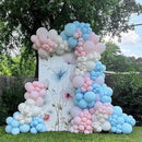 Pink and Blue Balloons 12 Inch Pastel Light Baby Blue Pink White Party Balloon with Confetti Latex Balloons for Gender Reveal Boy or Girl Princess Birthday Bridal Baby Shower Party Decorations by CozyNest Decor