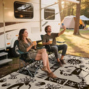 WILDROOTS 5x8 Feet Plastic Tribal Outdoor Rug, Stain Resistant Waterproof Reversible Outdoor Patio Rug, Fade Resistant Camping Rug (Ivory Beige) by GreenHaven Gardens