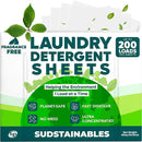 Sudstainables Eco Friendly Laundry Detergent Sheets - (200 Count), Unscented, Zero Waste, Plastic Free, Ultra Cleaning Strength, Sensitive Skin Safe, Saves Space by CozyNest Decor