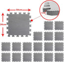 XMTMMD Soft Non-Toxic Foam Baby Play Mat | Toddler Playmat | EVA Foam Interlocking Tiles for Gym, Nursery, Playroom | 18 Squares Foam Floor Mats for Kids & Babies | Gray Jigsaw Puzzle Play Mat by TinyTreasures Baby Boutique