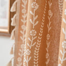 Sutuo Home Boho Curtains for Bedroom Dining Room 96 Inches Long, Printed Cotton Linen Rod Pocket Vintage Farmhouse Bohemian Tassels Window Treatment, 1 Panel 59" W x 96" L, Terracotta Stripe Florals by CozyNest Decor