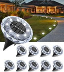 Solar Ground Lights,10 Pack Solar Powered Pathway Lights Outdoor,15Hrs Lasting,IP65 Waterproof,8 LED Solar Disk Light for Patio Driveway Walkway Garden Lawn Path Landscape by GreenHaven Gardens