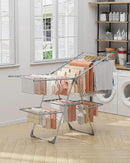 Clothes Drying Rack - Foldable Laundry Drying Rack for Clothing & Bedding, Easy-to-Assemble, Space-Saving Metal Airer with Non-Slip Feet, Indoor & Outdoor Use, 55.5"×22.8"×36.6", Gray by CozyNest Decor