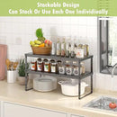 Expandable Cabinet Organizer Shelf With Adjustable Height, Stackable Kitchen Countertop Organizer Rack, Adjustable Shelf Riser For Kitchen Counter, Pantry, Cupboard, Desk, Tabletop by CozyNest Decor