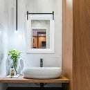 ALBAD Farmhouse Wood Framed Wall Mirror, Natural Wood and Framed Wall Mounted Bathroom Vanity Mirror for Farmhouse Decor, Vertical or Horizontal Hanging by CozyNest Decor