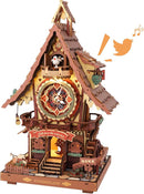 ROKR 3D Wooden Puzzles for Adults, Cuckoo Clock Model Kit, Room Home Decor DIY Watch Making Kit Functional Mechanical Building Toys, Hobbies Birthday Christmas Day Gifts for Men Women Kids 14+ by TinyTreasures Baby Boutique