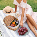 Happypicnic Wicker Picnic Basket with Handle, 15" Large Empty Picnic Basket with Lid & Removable Liner, Vintage Hand Woven Basket for Picnics, Camping, Veg Picking, Mother's Day, Thanksgiving (Solid) by GreenHaven Gardens