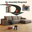 108" Sectional Couches for Living Room Modern Modular Sofa with L-Shape Couchs Upholstered Boneless Couch Deep Seat Sectional Couch with Chaise (Camel, Right Facing Chaise+2Seaters) by CozyNest Decor