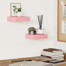 BAMEOS Pink Floating Shelves for Wall, 6" x 6" Wall Shelves for Room, Floating Book Shelves, Hanging Shelves for Bedroom, Bedroom, Living Room, Kitchen (Set of 2) by CozyNest Decor