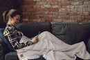 Gold Case Throw Blanket for Bed – 100% Recycled Turkish Cotton Bed Blanket – Decorative Throw Cotton Blankets for Living Room & Bedroom – Retro Beige Woven Queen Blankets – 90x90 by CozyNest Decor