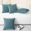 CaliTime Throw Pillow Covers Decorative 18 X 18 Inches Pack of 4 Cozy Chenille Cushion Cases for Couch Sofa Bed Living Room Home Smoke Blue by CozyNest Decor