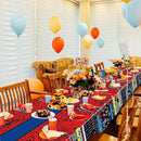 Oudain 5 Pcs Spider Tablecloth 108 x 54 in Red and Blue Plastic Disposable Table Covers City Web Theme Birthday Party Decorations Large Table Cloths for Party Indoor Outdoor (Classic) by CozyNest Decor