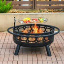 36 Inch Fire Pit, Outdoor Wood Burning Firepit with Removable Grill & Poker, Heavy Duty Metal Round Fireplace,2 in 1 Large Bonfire for Outside,BBQ,Yard,Patio by GreenHaven Gardens