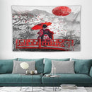 Japanese Red Geisha Tapestry Asian Cherry Blossom Red Sun Traditional Kimono Folk Tapestries Home Decor for Living Room Bedroom Apartment Farmhouse Dorm 60"x40" by CozyNest Decor