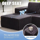 Hobestluk Modular Sectional Sofa Memory Foam Couch Sofa Bed Loveseat with Chaises Cloud Couch with Removable Cover Large Sectional Couches for Living Room (Strip Grey, Sofa Bed) by CozyNest Decor