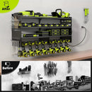 Large Power Tool Organizer Wall Mount with Charging Station,4 Layer Heavy Duty Metal Tool Storage Rack Loads 600lbs with 8 Cordless Drill Holder,Battery Utility Rack Loads with 4 Power Strip by GreenHaven Gardens
