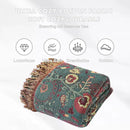 MSGKV Cotton Bed Blanket for Couch and Sofa Blankets for Living Room Bedroom Reversable Florals Throw 80"x90" Breathable Cozy Boho Blankets by CozyNest Decor