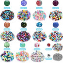 Glass Beads for Jewelry Making,1400Pcs Over 120 Different Pattern Beads Bulk, Include Crystals Beads, Crackle Beads, Letter Beads, Bicone Bead, Spacer Beads for Bracelet Earring Necklace DIY Crafts by TinyTreasures Baby Boutique