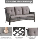 Outdoor Wicker Patio Furniture Set - 6 Piece Rattan Patio Conversation Set with 2 Rocking Swivel Chairs,2 Ottomans,1 Sofa and 1 Coffee Table for Porch Deck Backyard Garden(Mixed Grey/Grey) by GreenHaven Gardens