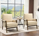 Modern Accent Chairs Set of 2 for Living Room Mid Century Arm Chairs Upholstered Bedroom Chairs Comfy Lounge Chairs with Solid Wood Frame, Beige by CozyNest Decor