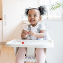 Regalo High Chair with Rainbow Seat Pad for Babies and Toddlers, Award Winning Brand, Removable Oversized Tray with Cup Holder, Five Point Harness, White by TinyTreasures Baby Boutique