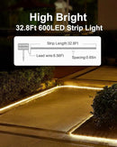 LUHLEE Solar LED Strip Lights Outdoor,Brighter 600 LED 32.8FT Solar String Lights Outdoor with Remote,8 Lighting Modes Auto ON/Off Rope Lights for Outside,Deck,Steps,Christmas Decor Lighting by GreenHaven Gardens