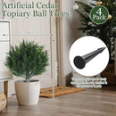 Yunlly 2 Pcs Artificial Cedar Topiary Ball Fake Tree 18" Bush Front Porch Decor Artificial Shrubs for Outdoors Faux Cypress with Ground Spike, Evergreen Plants for Indoor Garden Patio, UV Resistance by GreenHaven Gardens