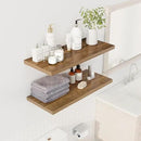 32" Floating Shelves for Wall, 12" Deep Slim Walnut Floating Shelves, Wall-Mounted Shelves for Bedroom, Living Room, Kitchen, Bathroom - Set of 2 by CozyNest Decor