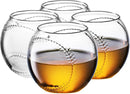 Baseball Round Whiskey Glasses | 10oz Whiskey Glass Set of 4 by The Wine Savant