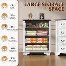 WLIVE Farmhouse Dresser for Bedroom, Tall Wood Dresser with 4 Drawers, Chest of Drawers with Roman Metal Handle for Living Room, Hallway, Closet, White by CozyNest Decor