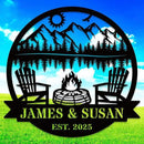 Personalized Camping Signs Custom Outdoor Campfire Metal Sign Custom Mountain Campfire Sign Family Name Sign Personalized Camping Gifts Fire Pit Cabin Campsite Sign(Campfire) by CozyNest Decor