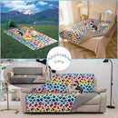 Waterproof Dog Bed Cover 120x82inch Reversible Pad Reusable Camping Mat for Kids/Pet/Dog/Cat Washable Geometric Embroidery Blanket Patchwork Rainbow Leopard Printed+Gray by TinyTreasures Baby Boutique
