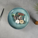 Ceramic Fruit Bowl for Kitchen Counter,Decorative Pedestal Bowl for Table Countertop,Large Footed Serving Bowl,10.2 Inch (Blue) by CozyNest Decor