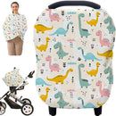 Multi-use Carseat Covers Breastfeeding Cover - Car Seat Covers for Babies, Stretchy Carseat Canopy Cover, Boys and Girls Shower Gifts (Colours Dinosaur) by TinyTreasures Baby Boutique