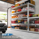 REIBII Garage Shelving, 5 Tier Storage Shelves Load 3000LBS, Adjustable Garage Shelving Heavy Duty, Metal Shelves Unit for Basement, Warehouse, 48" W x 72" H x 18" D, Galvanized by GreenHaven Gardens