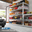 REIBII Garage Shelving, 5 Tier Storage Shelves Load 3000LBS, Adjustable Garage Shelving Heavy Duty, Metal Shelves Unit for Basement, Warehouse, 48" W x 72" H x 18" D, Galvanized by CozyNest Decor