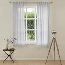 MYSKY HOME Short Curtains for Small Window, Boho Sheer Curtains 2 Panels Set Window Treatment Drapes Linen Style Texture for Closet/Kitchen, 50"x63", Light Grey, 2 PCs by CozyNest Decor