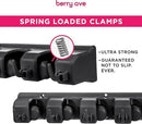Combo 5 Slot Broom Holder w/ 1 Self Adhesive Mop Gripper No-Drilling, Wall Mount Tool Organizers For Kitchen, Garage, Laundry Room- Anti-Slip Hanger For Brooms, Mops, Rakes, Dustpans (Black / Black) by CozyNest Decor