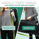 reperkid Umbrella Stroller Bag for Airplane Travel, Black and Green, 47" H x 15" W x 12" D, Fits Most Single and Double Umbrella Strollers – Premium Waterproof Cover, Adjustable Shoulder Strap by TinyTreasures Baby Boutique